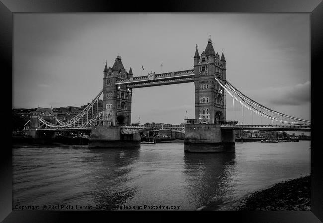 Tower Bridge with cloud Framed Print by Paul Piciu-Horvat