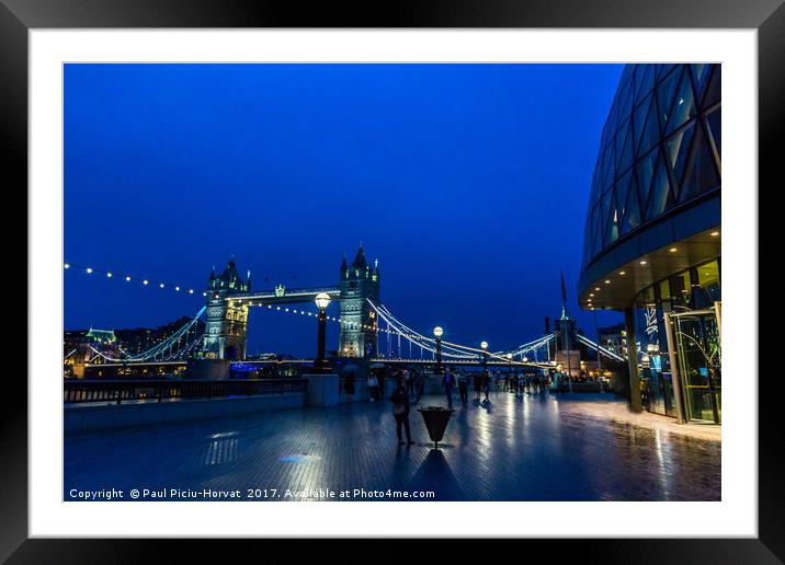 Tower Bridge & City Hall during the blue hour Framed Mounted Print by Paul Piciu-Horvat