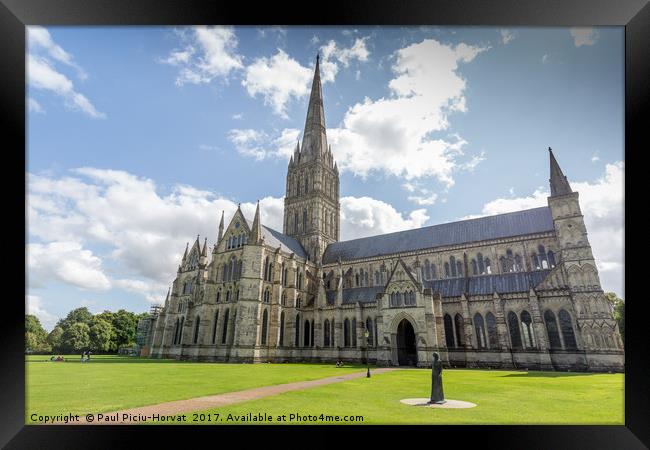 Salisbury Cathedral - exterior Framed Print by Paul Piciu-Horvat