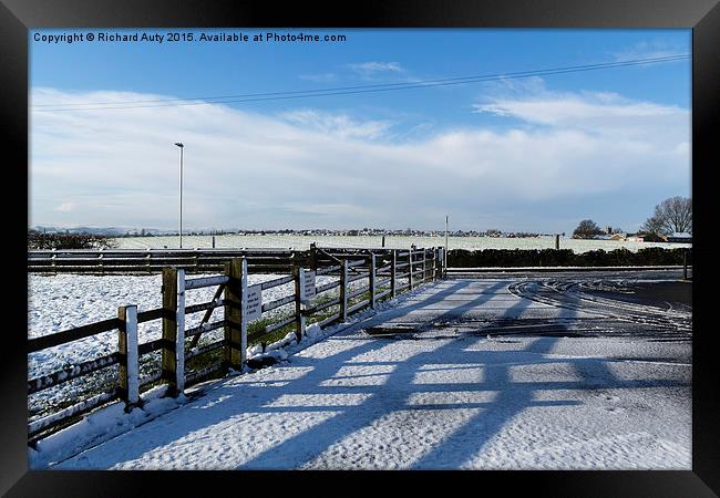  Fence and Sky line Framed Print by Richard Auty