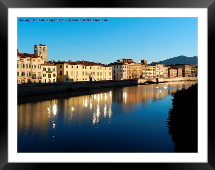  Special effects on Arno River, Pisa Framed Mounted Print by Paola Iacopetti