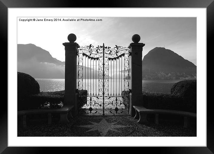  Gates by the Lake  Framed Mounted Print by Jane Emery