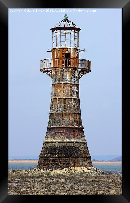 Whitford Point Lighthouse Framed Print by Jane Emery