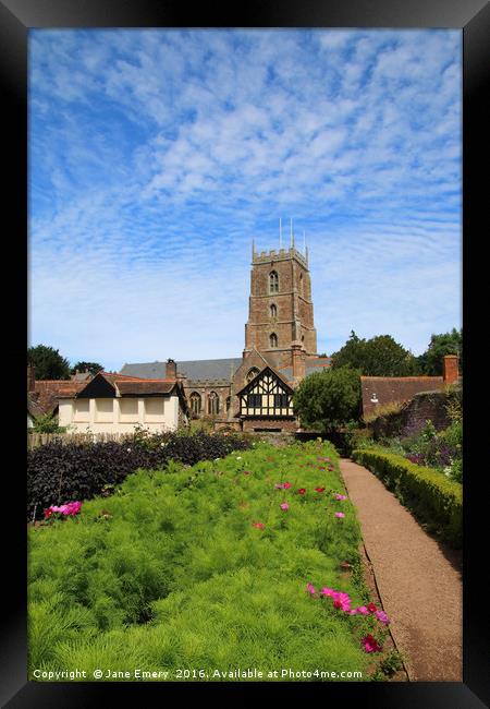 The Historic Town of Dunster Framed Print by Jane Emery