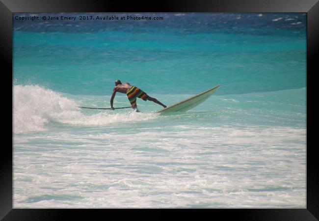 Paddle Boarding Framed Print by Jane Emery