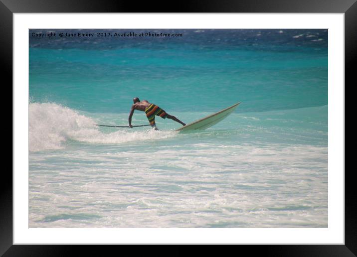 Paddle Boarding Framed Mounted Print by Jane Emery