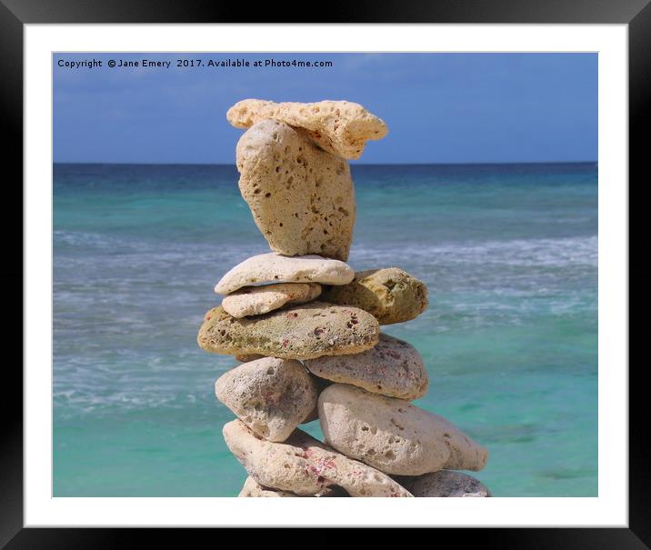 Coral Rock Art Barbados Framed Mounted Print by Jane Emery