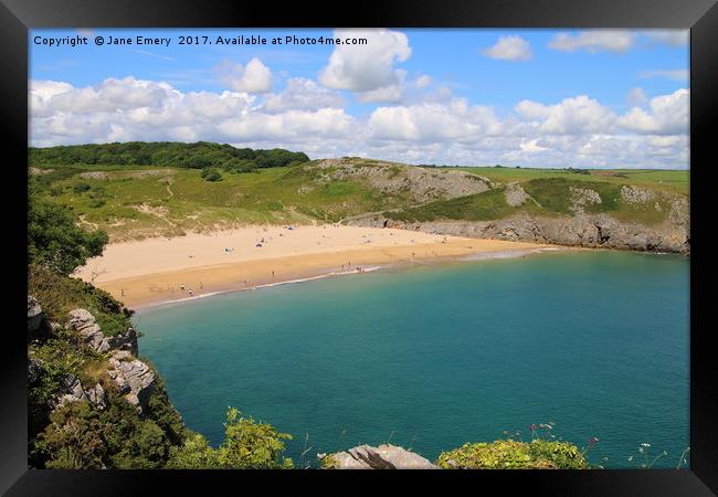 Baraundle Bay, Pembrokeshire, West Wales Framed Print by Jane Emery