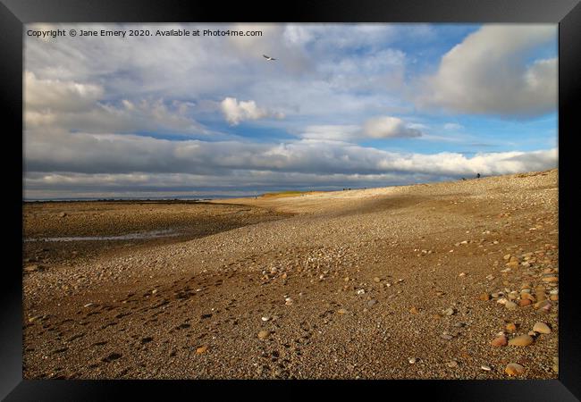 Sea Shore Pebbles Framed Print by Jane Emery