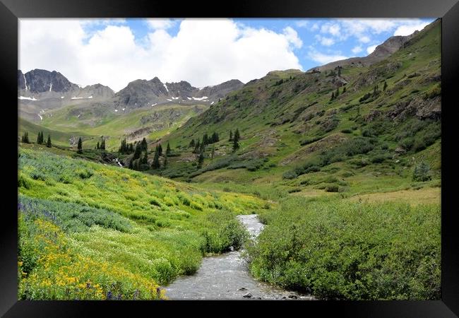 Melting Glacier Stream Framed Print by JUDY LACEFIELD