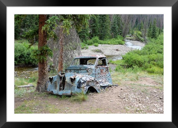 Old Forgotten Studebaker Framed Mounted Print by JUDY LACEFIELD