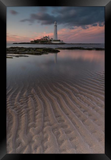Ripples in the Sand Framed Print by Russell Cram