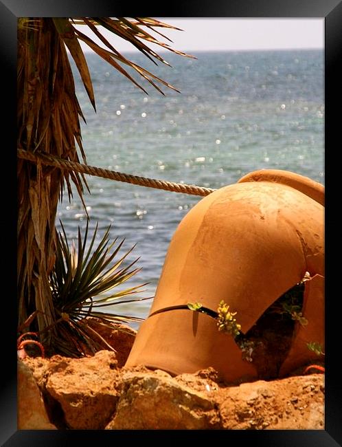 Broken pot, Ibiza.  Framed Print by Jeremy Moseley