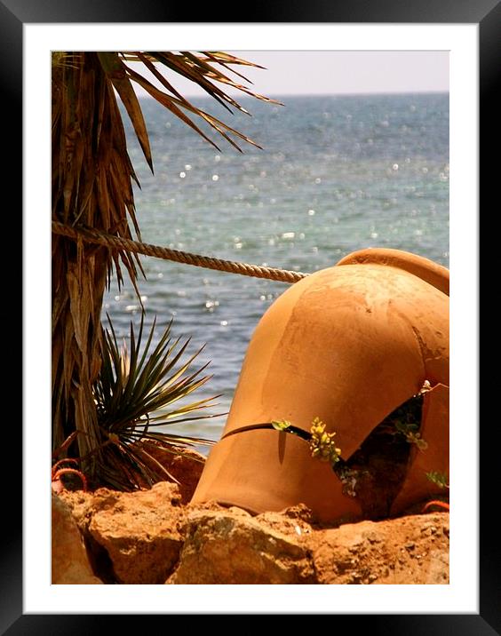 Broken pot, Ibiza.  Framed Mounted Print by Jeremy Moseley
