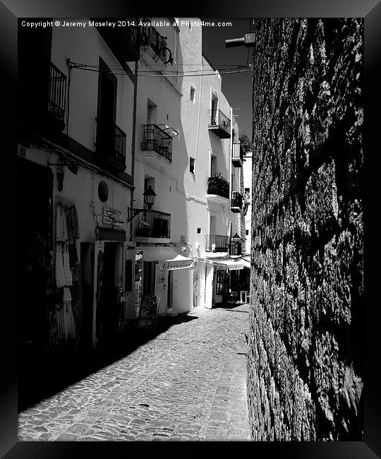 Street Scene, Ibiza.  Framed Print by Jeremy Moseley