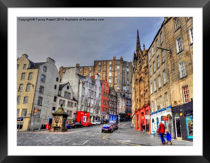  Edinburgh Cockburn Street Framed Mounted Print by Tracey Russell