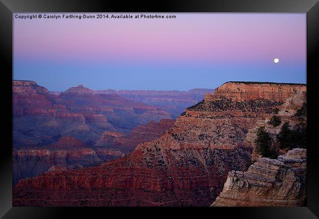  Dusk At The Grand Canyon Framed Print by Carolyn Farthing-Dunn