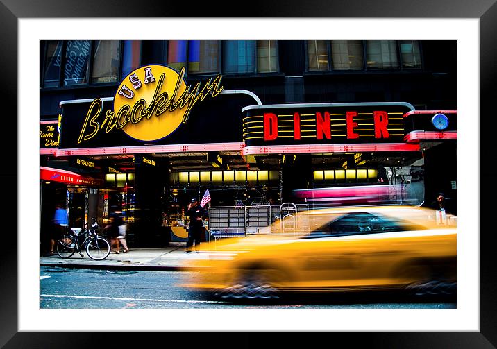  New York Diner Framed Mounted Print by Louise Wilden