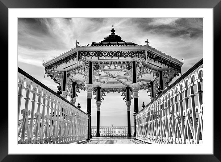 Black & White Bandstand  Framed Mounted Print by Louise Wilden