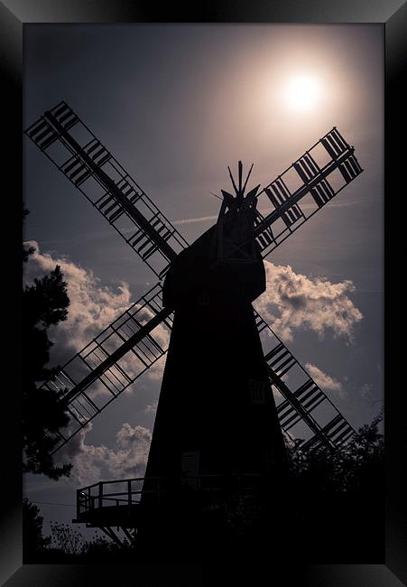  Silhouette of a Windmill Framed Print by Louise Wilden