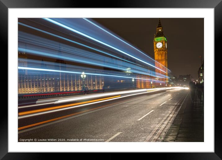 London at Night Framed Mounted Print by Louise Wilden