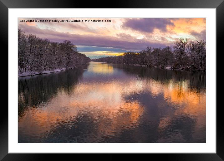  Snowy Isar sunset Framed Mounted Print by Joseph Pooley