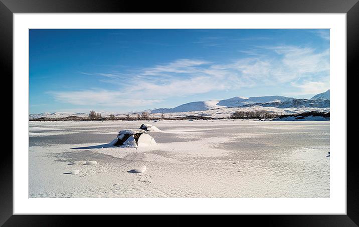  Frozen Loch Ba Framed Mounted Print by Graham Pickavance