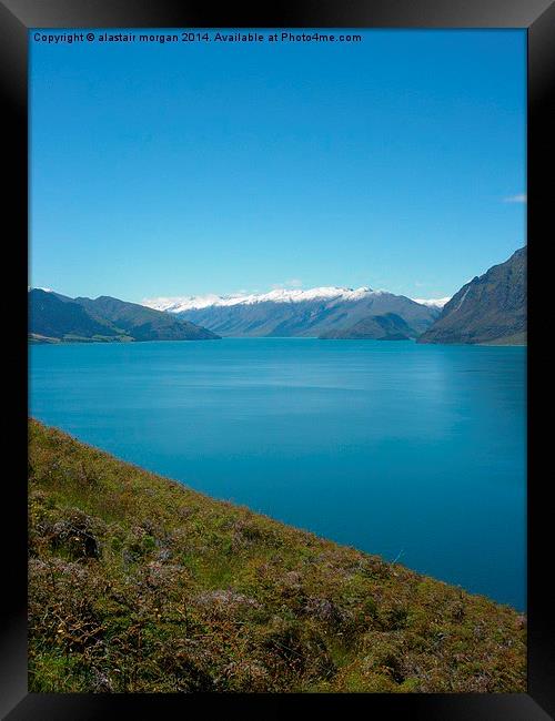  Lake Hawea, New Zealand Framed Print by alastair morgan