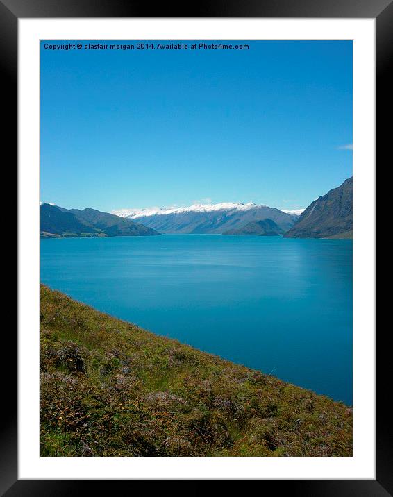  Lake Hawea, New Zealand Framed Mounted Print by alastair morgan