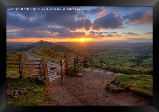 Mam Tor Sunrise Framed Print by Antony Burch