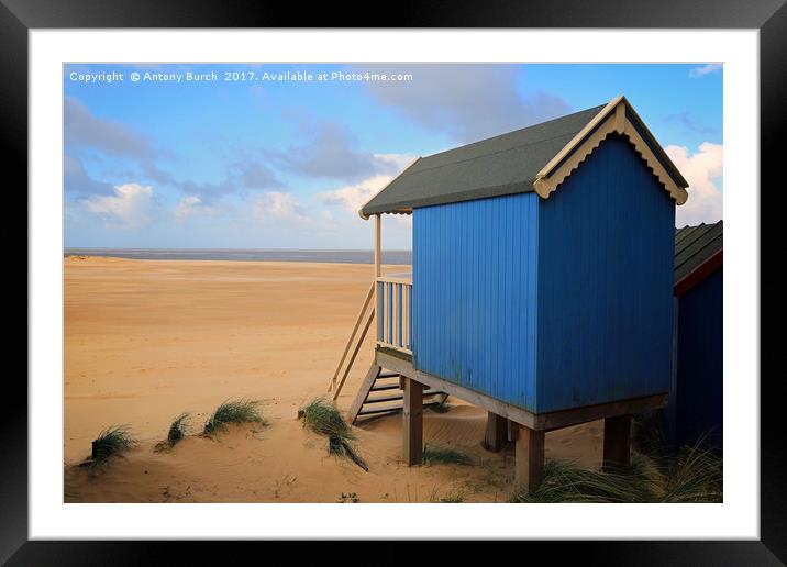 Wells Beach Hut Framed Mounted Print by Antony Burch