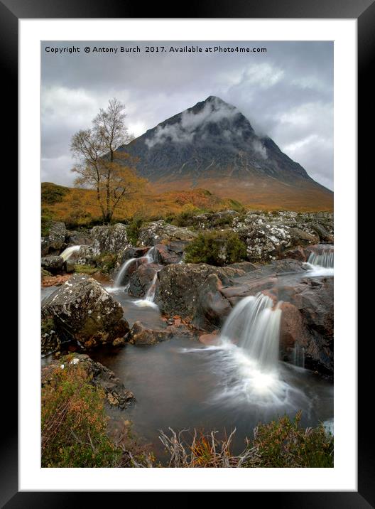 Glen Etive and River Coupall  Framed Mounted Print by Antony Burch