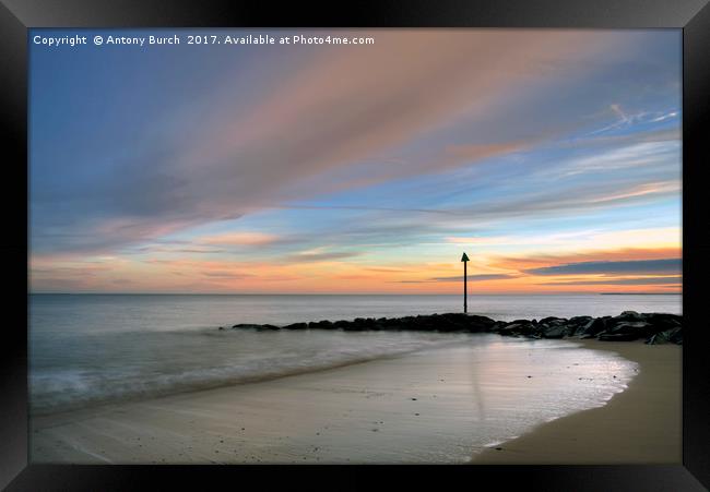 Felixtowe Sunset 3 Framed Print by Antony Burch