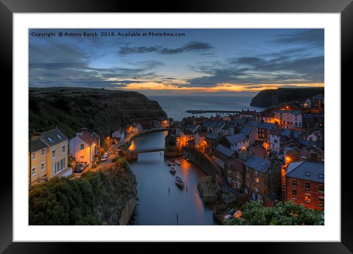 Staithes Pre Dawn Framed Mounted Print by Antony Burch