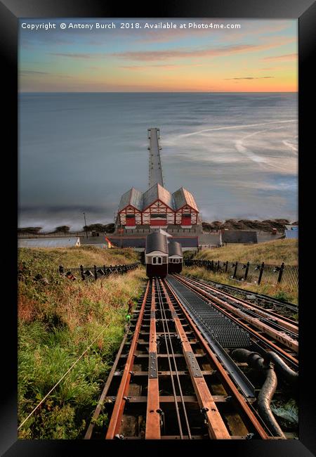 Saltburn on sea pier Framed Print by Antony Burch