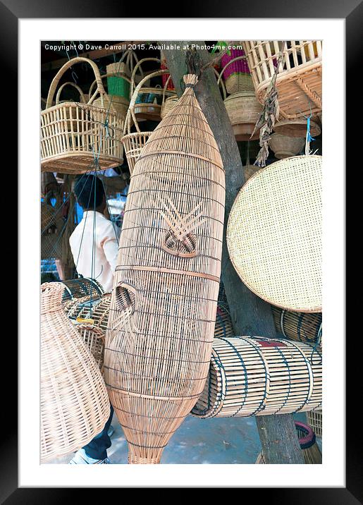 Cambodian Fish Traps at a market Framed Mounted Print by Dave Carroll
