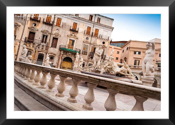 Palermo, Sicily, Italy - Fountain of Shame Framed Mounted Print by Dave Carroll