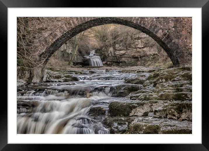 Stone Bridge : At Cauldron Falls, Yorkshire Dales Framed Mounted Print by Dave Carroll