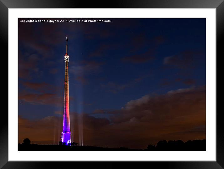  Emley Moor Framed Mounted Print by Richard Gaynor