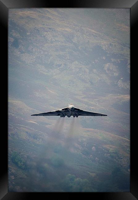  Vulcan XH558 through the Lakes Framed Print by Jason Kerner