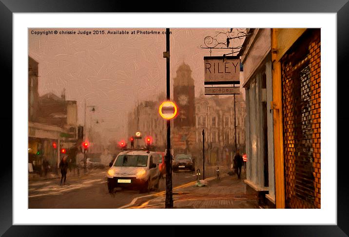  crouch end N8  painting  of a misty  Autumn monda Framed Mounted Print by Heaven's Gift xxx68