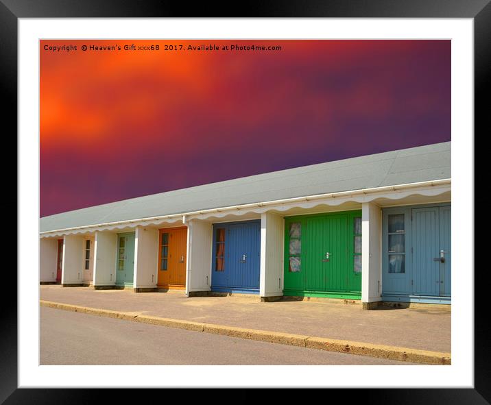 Bournemouth beach Huts Dorset uk  Framed Mounted Print by Heaven's Gift xxx68