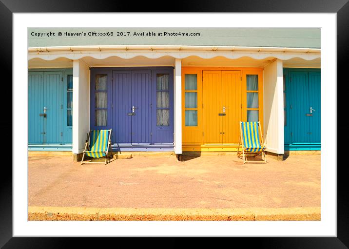 Beach Huts Bournemouth beach  Framed Mounted Print by Heaven's Gift xxx68