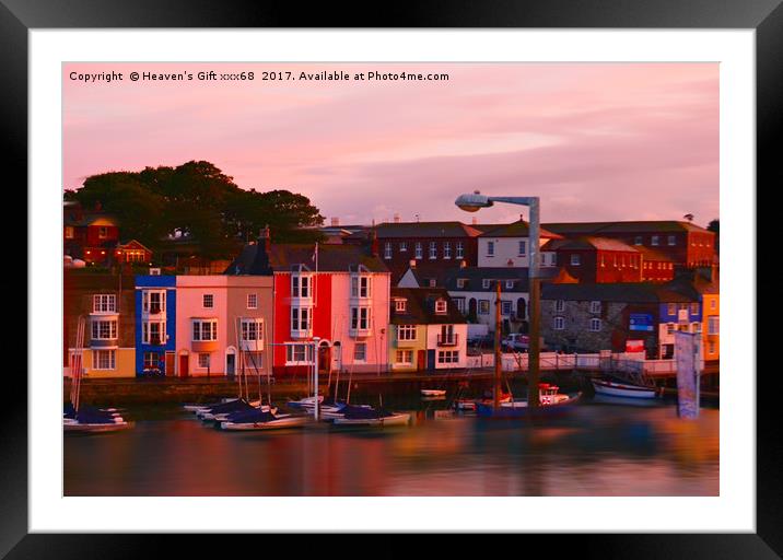 Sun set over weymouth Old Harbour Dorset Uk  Framed Mounted Print by Heaven's Gift xxx68