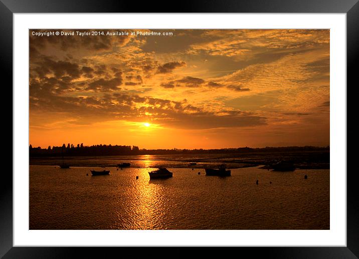  Sunset at Eastney Portsmouth UK Framed Mounted Print by David Taylor