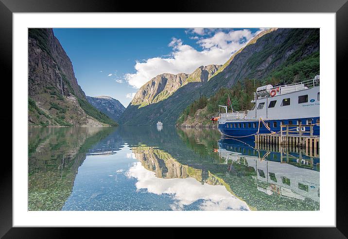  Seeing double on the fjords Framed Mounted Print by Jonathon barnett