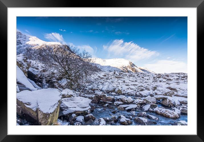 Cold river Framed Mounted Print by Jonathon barnett