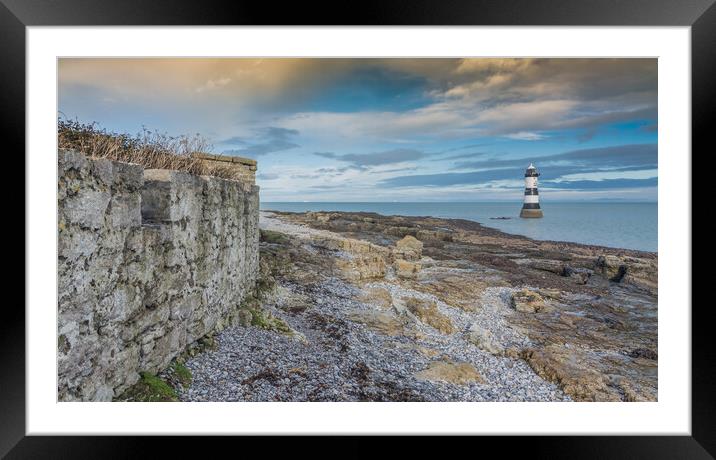 Old sea wall Framed Mounted Print by Jonathon barnett