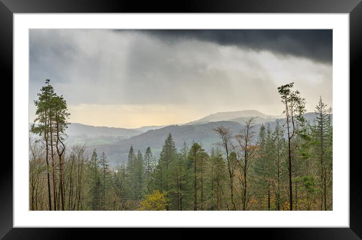 Lake District sun rays Framed Mounted Print by Jonathon barnett