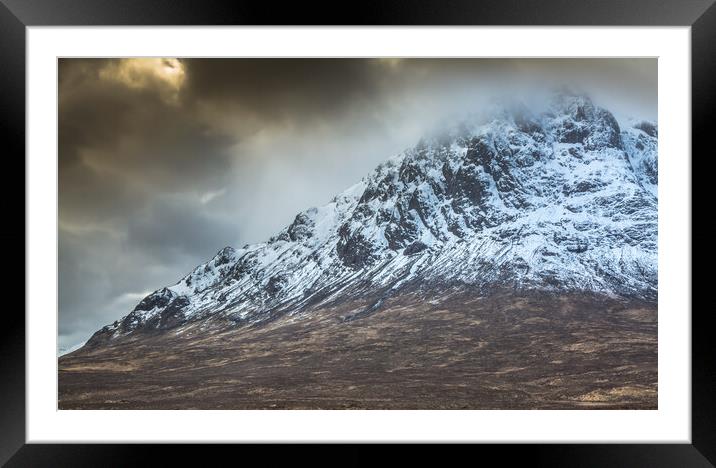 Moody mountain - Buachaille Etive Mor Framed Mounted Print by Jonathon barnett